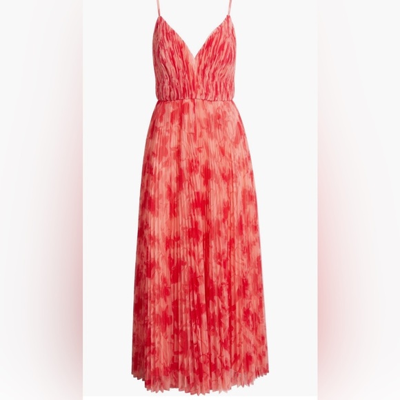 NEW Hutch Print Pleated Sleeveless Maxi Dress Sz 6 Red - Picture 5 of 14